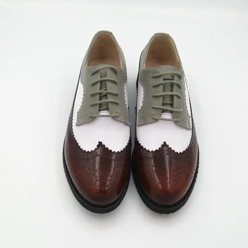 Синий и красный цвета в винтажном стиле AB смешанных Цвета Женская обувь на