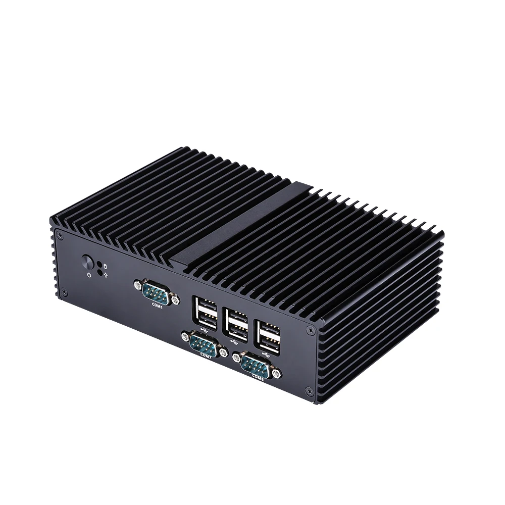 Qotom mini PC Q190X 7 RS232 dual Lan 8 USB celeron J1900 quad core Безвентиляторный X86 POS киоск IPC