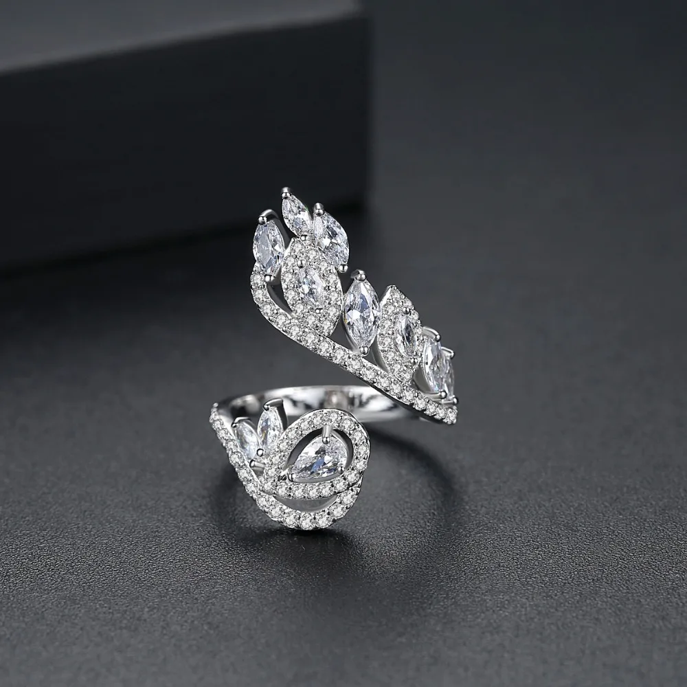 LUOTEEMI изысканный Регулируемый Открытое кольцо для Для женщин вечерние или