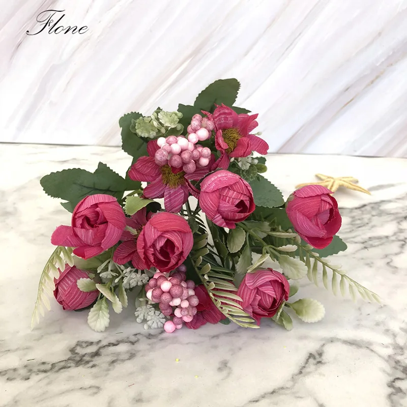 Flone искусственный шелк букет для свадьбы DIY дисплей Цветок гостиной Европейский