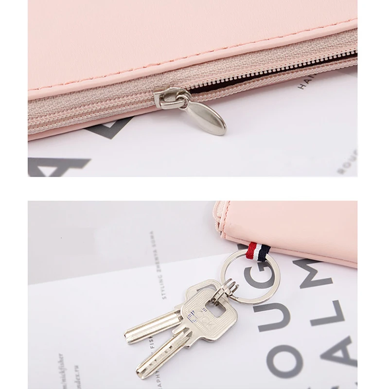 Женский кожаный кошелек JANE'S маленький мини с вишней брелок для ключей
