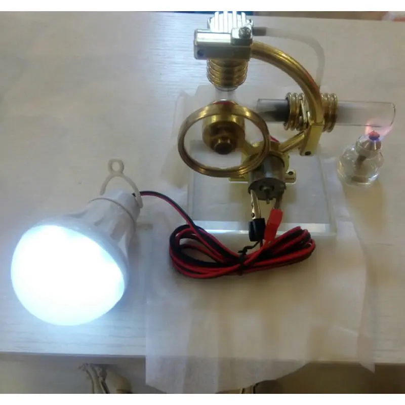 Micro Stirling engine model generator no need to add water dry air expansion generate power | Инструменты