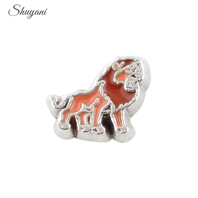 20 шт F437 Металлический Лев Плавающие Метки Подходят для Живого Стеклянного Ложетта Подвески Ювелирных Изделий Оптом.