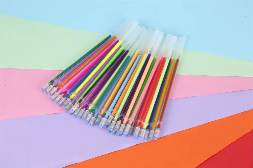 

48 pcs/set 48 Colors Gel Pen Refill Multi Colored Painting Gel Ink Ballpoint Pens Refills Rod for Handle School Stationery