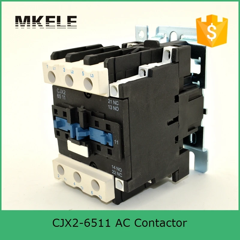 CJX2-6511 3 P + NO NC 65a Серебряный контактор 3-фазный 380 В 220 110 48 в 36 электрический