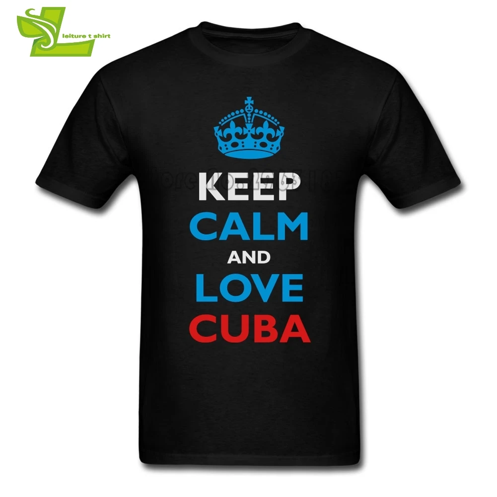 Keep Calm & Love Cuba футболка для взрослых новые уникальные футболки отдыха на заказ