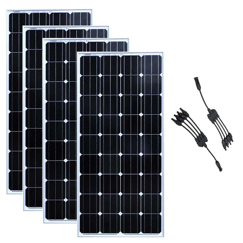 Panel Solar 12v 150w 4 Pcs Placa Solar Residencial 600w MC4 Connector Solar Battery Charger Motorhome Caravan Car