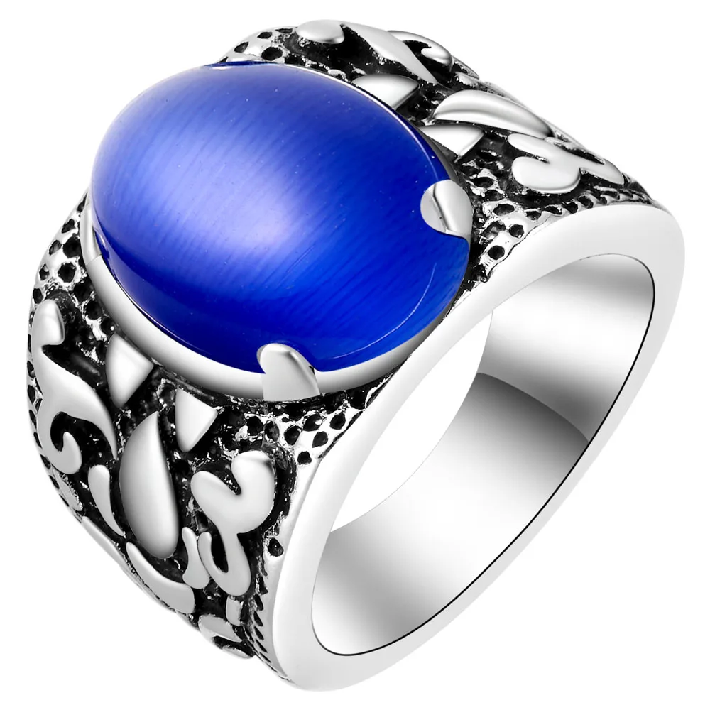 Женские кольца с искусственным драгоценным камнями большие серебряным