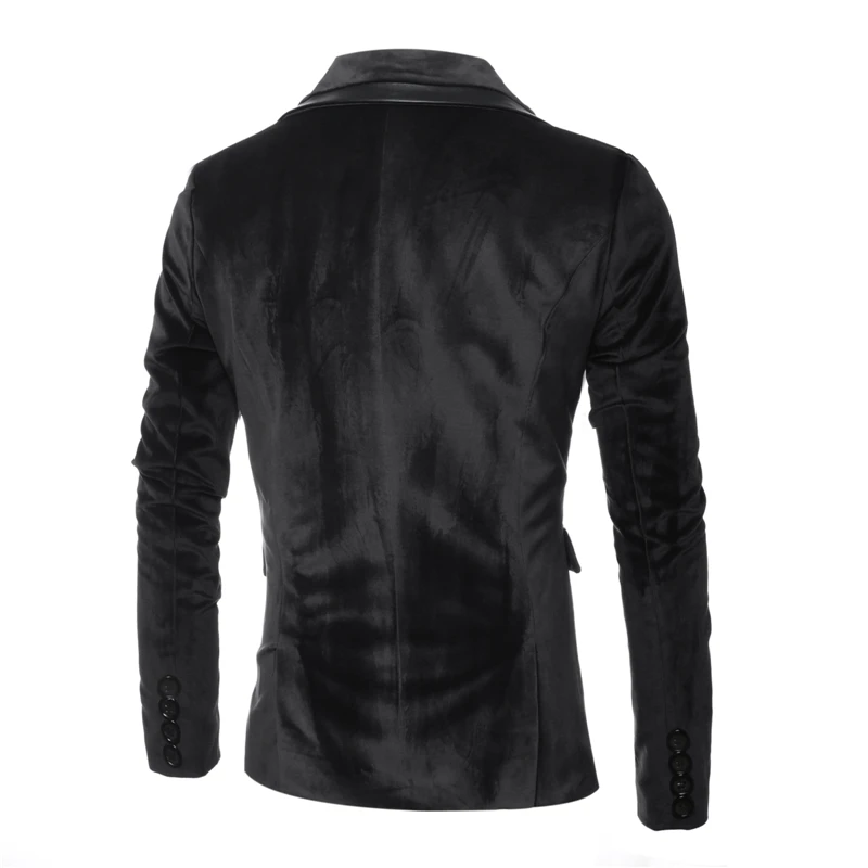 Мужской приталенный Блейзер бархатная куртка верхняя одежда для весны и осени