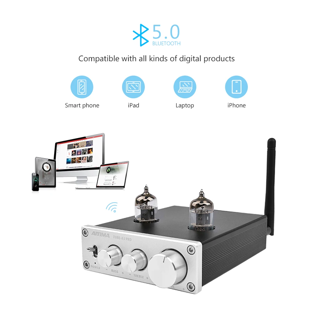 AIYIMA 6J1 ламповый усилитель предусилитель Bluetooth 5,0 предусилитель с регулировкой тонов высоких басов DIY динамик домашний звуковой кинотеатр
