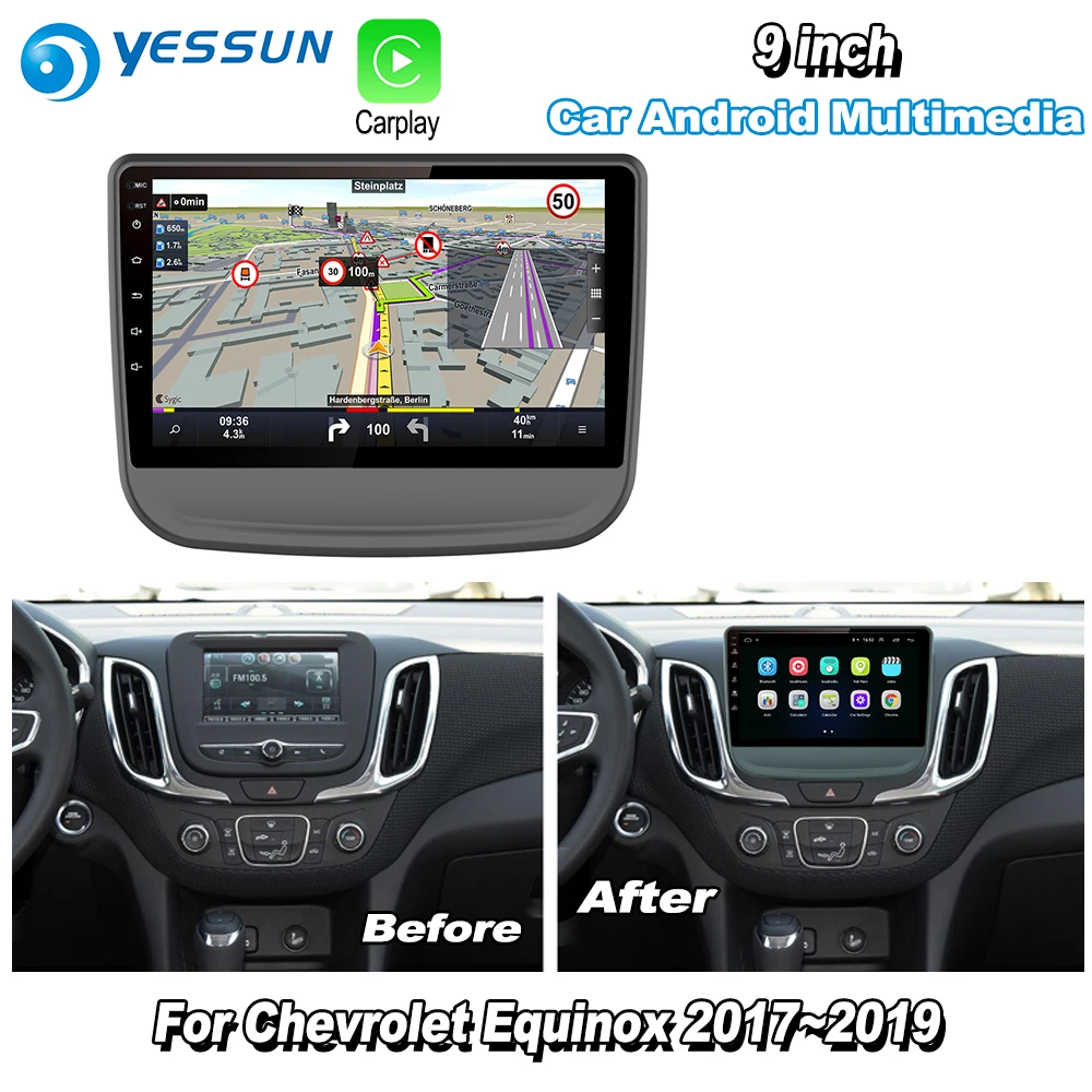 YESSUN Для Chevrolet Equinox~ автомобильный Android Carplay gps Navi карты навигационный плеер радио мультимедиа HD экран без CD DVD