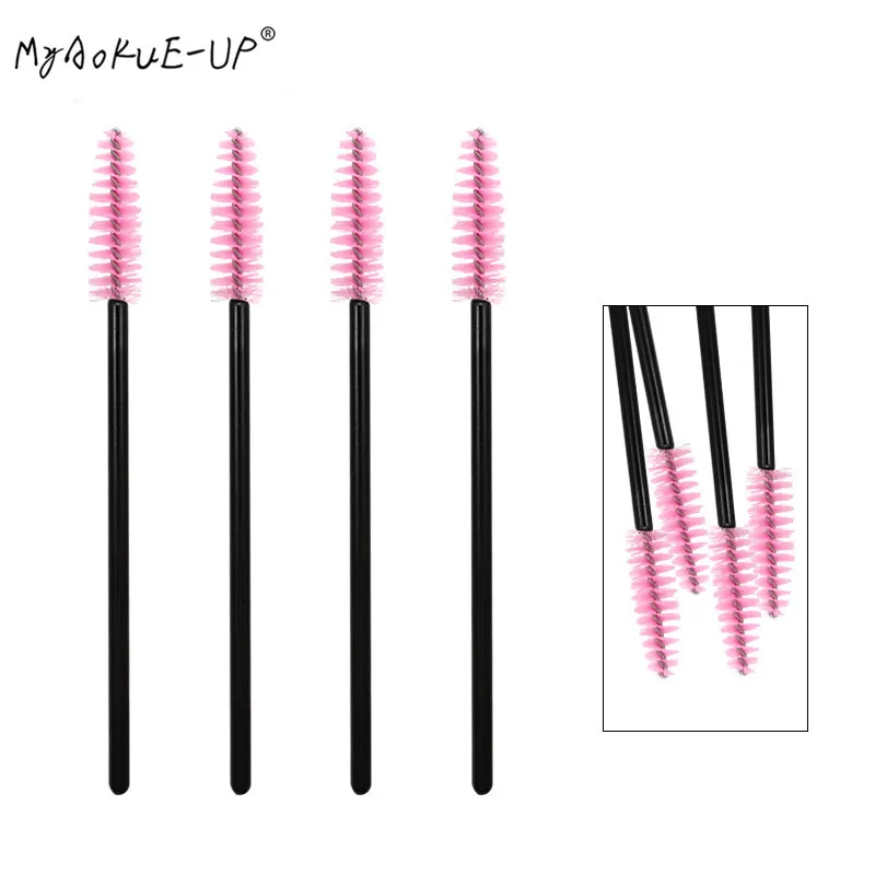 50pcsNylon brush Одноразовая нейлоновая тушь для ресниц палочки для наращивания ресниц силиконовый аппликатор для ресниц микрощетки набор инструментов для макияжа - Handle Color: 50pcsNylon brush