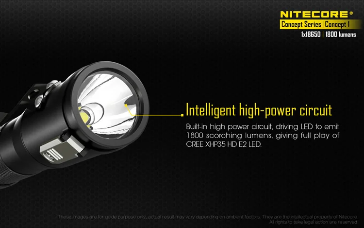 NITECORE Magnetic Tailcap C1 Lighting Lantern Concept1 1800Lumen CREE XHP35 HD E2 LED High Power Flashlight Without Battery
