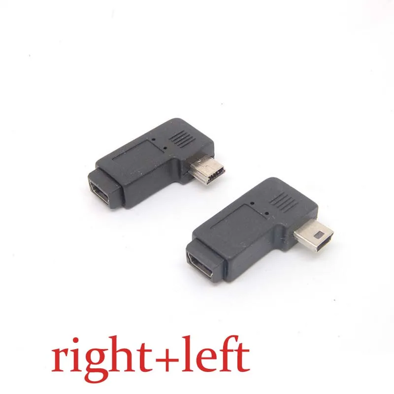 Бесплатный shippingpremium Mini USB Мужской слева/под прямым углом к Mini USB Женский адаптер преобразователи shippingnew