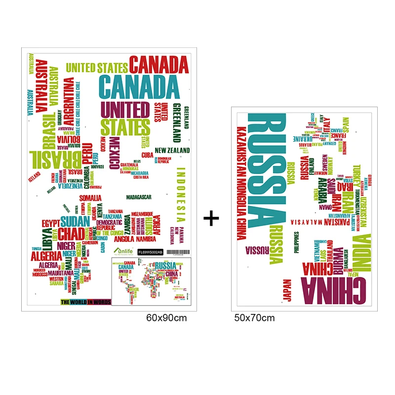 Funlife новый водонепроницаемый прозрачный ПВХ красочные карты мира география