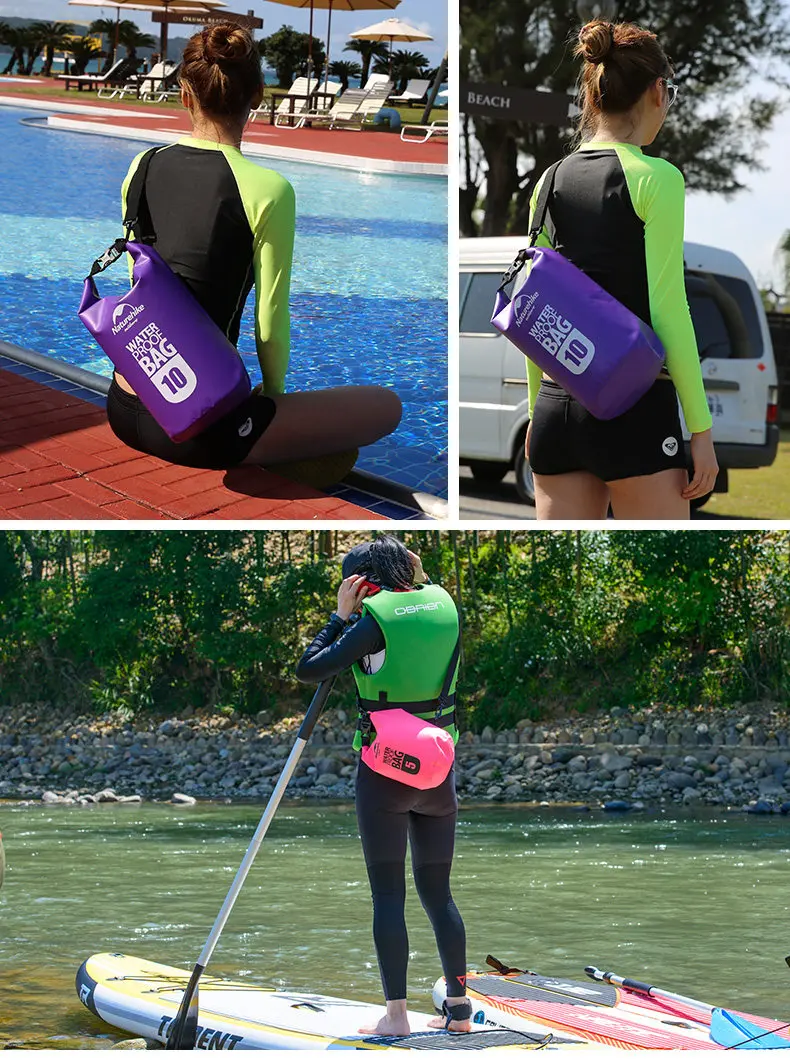 Naturehike 5L/10L/20L водонепроницаемая сумка, Ультралегкая, для улицы, 4 цвета, для мужчин и женщин, 500D, Океанский пакет, дрейфующая посылка, сумка для плавания, сухая сумка