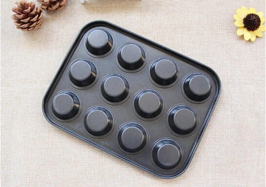 1PC New Arrival Carbon Steel Pastry Tools 12 Units Muffin Sweet Cake Pan Baking Mold Inserts Kitchen Bakeware JC 0523 | Дом и сад