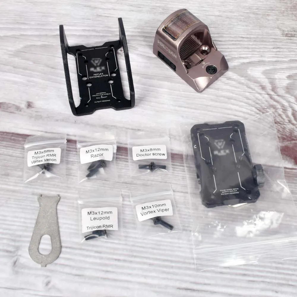 Золотой Солнечный Красный точечный прицел Trijicon RMR Docter голографический прицел с креплениями для 20 мм рельсы для страйкбола - Цвет: Золотой