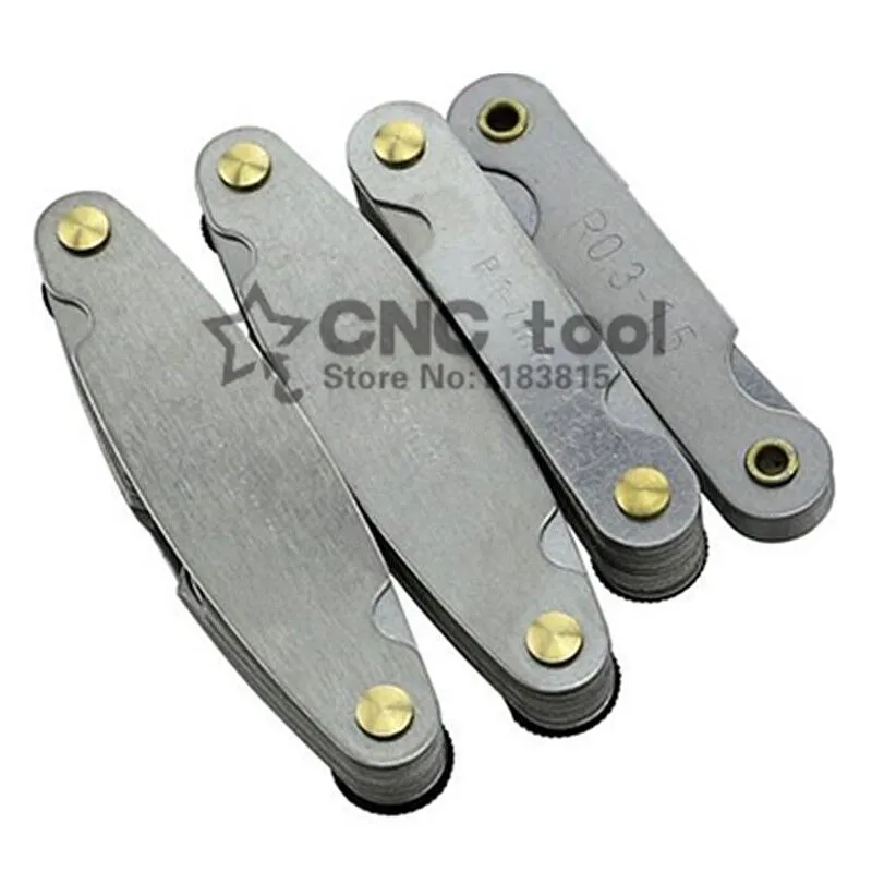 

4 Pcs Radius Gauges Set R0.3-1.5/R1-7mm/R7.5-15mm/R15.5-25mm Stainless Steel Gauges Measuring Tools