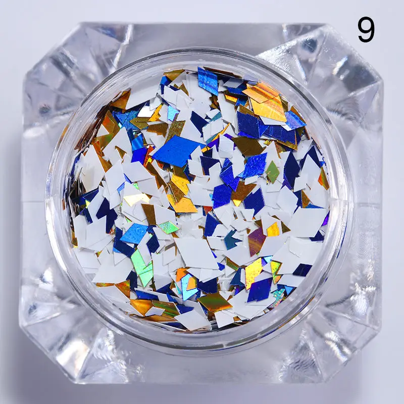 Pattern 15 1g 1 коробка лазерные серебряные блестки для ногтей пыль мульти форма советы лак для ногтей Сделай Сам хлопья украшения Маникюр - Цвет: Pattern 15 1g