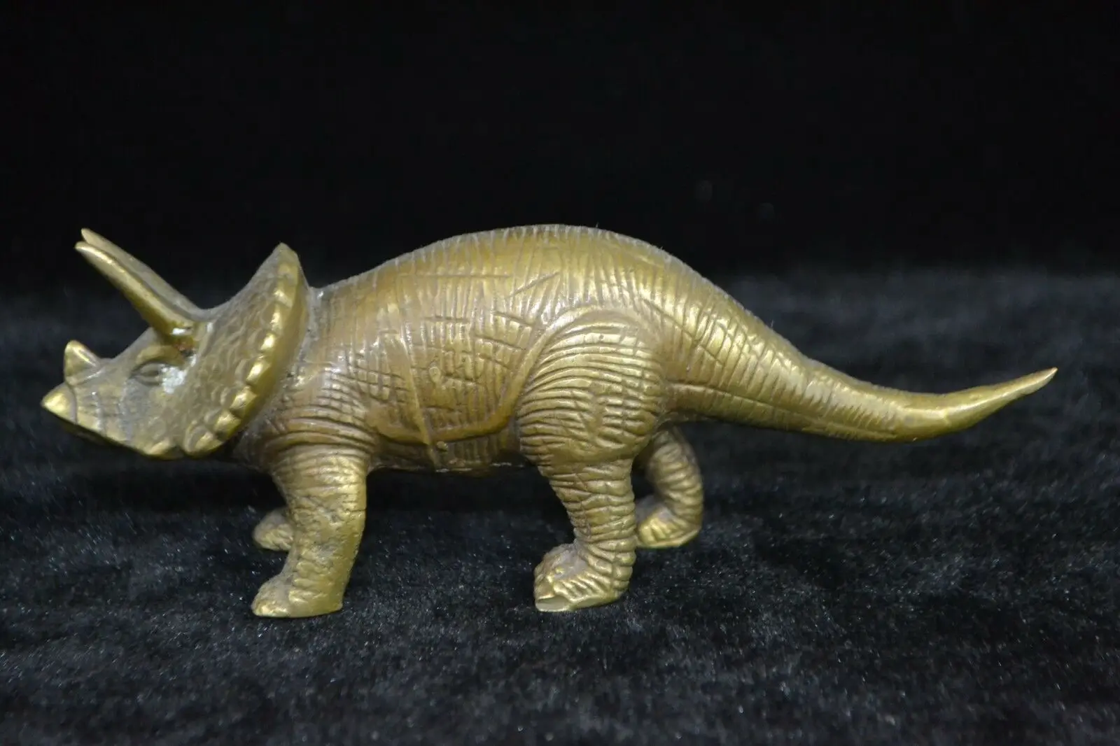 Коллекционная старинная медная резьба животное саблезубый дракон король леса