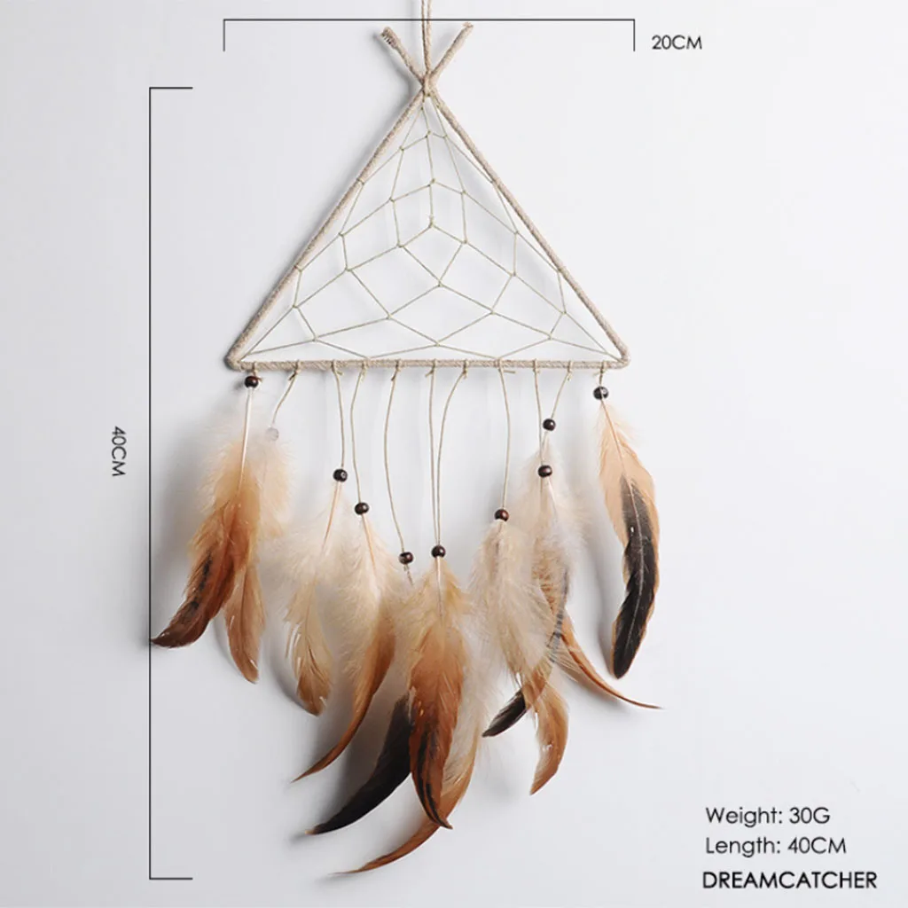Ретро треугольник перо Ловец снов колокольчики для вечевечерние домашний декор |