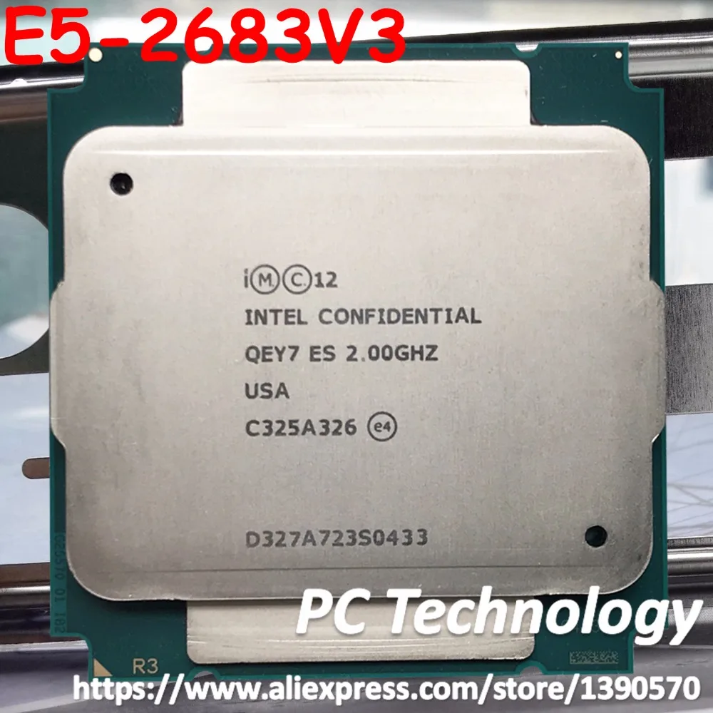 Оригинальный процессор Intel E5 V3 версия 2683V3 QEY7 2 0 ГГц с 14 ядрами бесплатная доставка