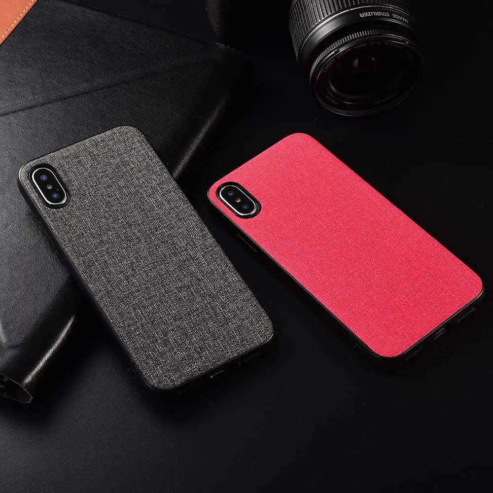 Boucho для iPhone 8 7 6 6s Plus Xs тканевый мягкий чехол X XR XS Max ультра-тонкий холщовый