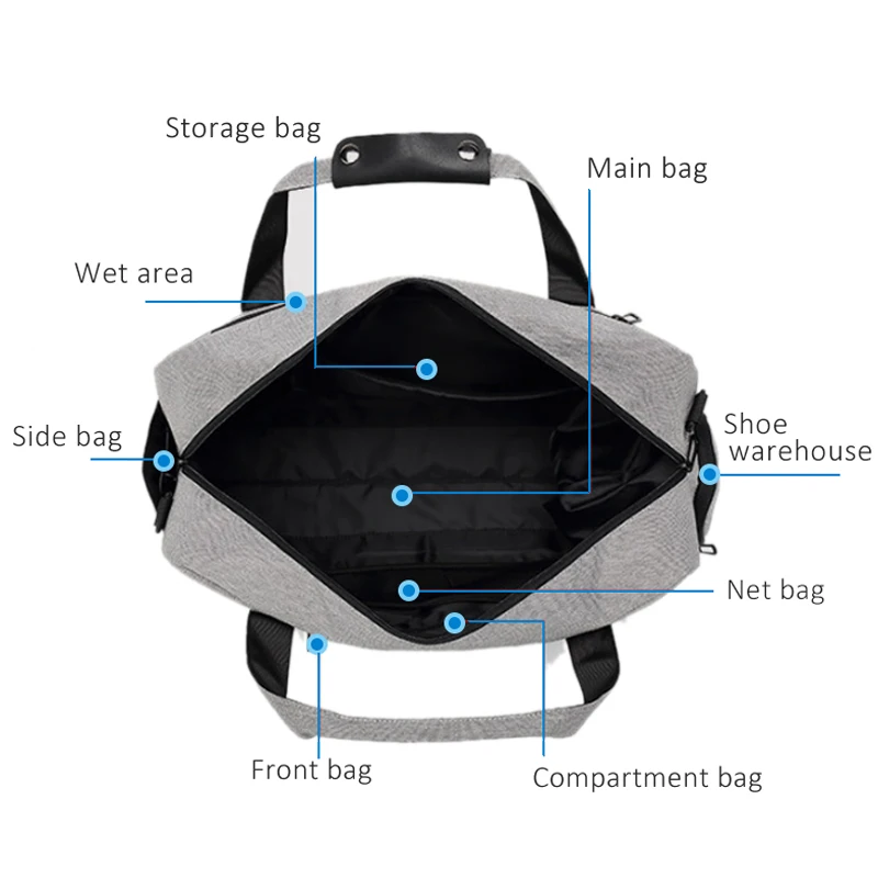 Популярная мужская сумка Оксфорд с большой емкостью и usb зарядкой