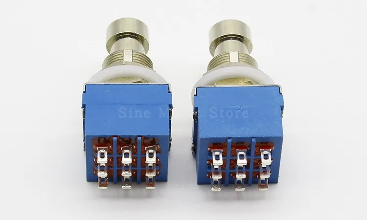 

3PDT Latching Metal Stomp Push Button Foot Switch Guitar True Bypass Metal 9 Foots Pedal PCB Hot Effect Push Button Switch auto