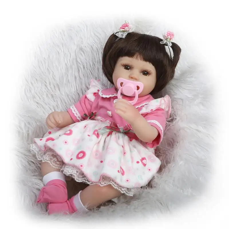 

42cm Lifelike Reborn Baby Soft Silicone Vinyl Gentle Touch Doll Lovely Newborn Baby Princess Girl Type Doll Playmates Presents
