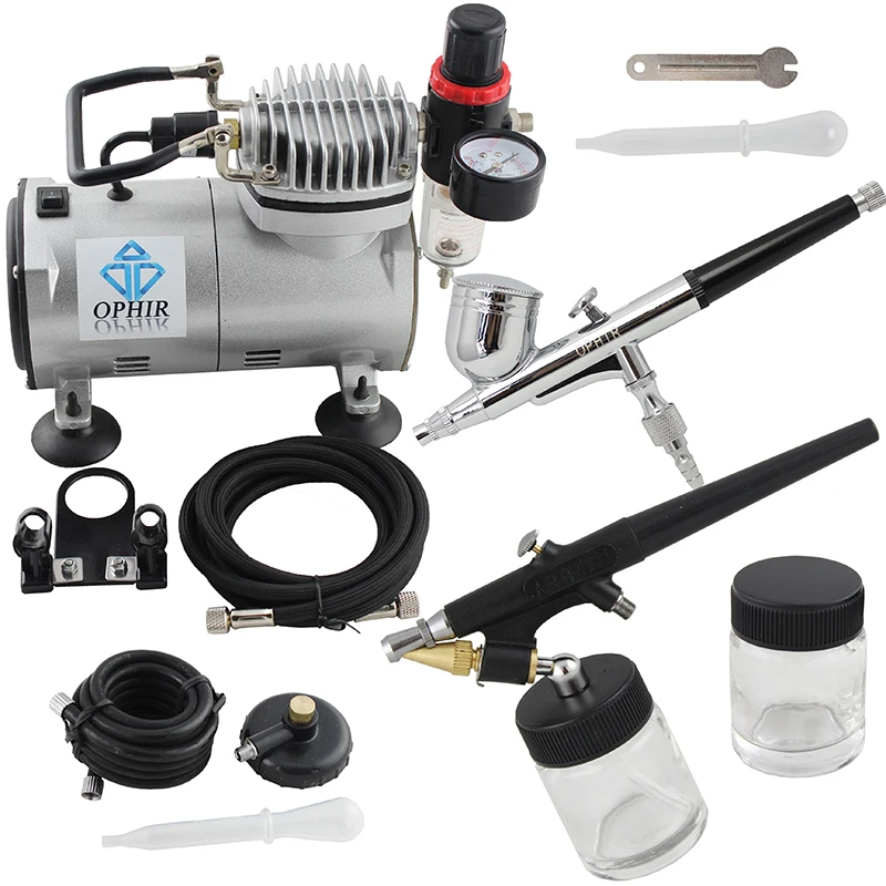 Воздушный компрессор OPHIR PRO с 3 пневматическими пистолетами односторонний и 2