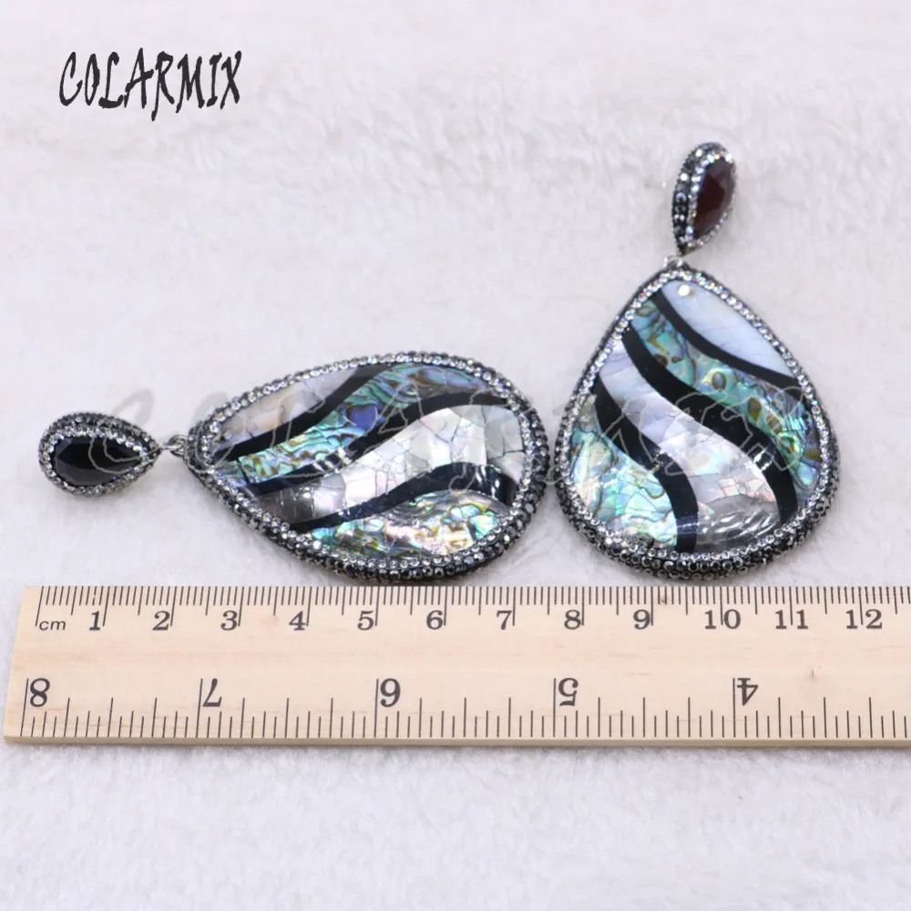 Natural shell stone drop shape earrings abalone fashion jewelry Big gift for lady3880 | Украшения и аксессуары