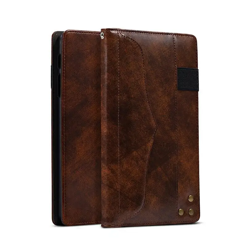Dark Coffee Настоящий Кожаный чехол-книжка s для samsung Galaxy Tab A 7,0 T280 T285 с магнитной подставкой и функцией сна, умный чехол - Цвет: Dark Coffee