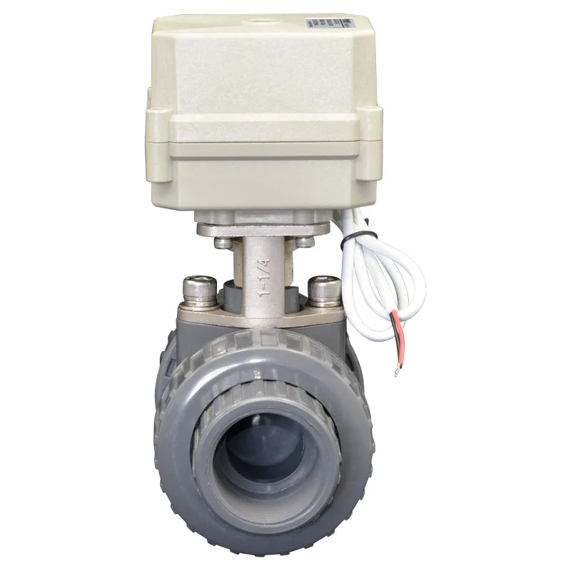 ПВХ DN50 2 ''AC110V-230V Электрический моторизованный шаровой клапан TF50-P2-C BSP/NPT 3/4/7 провода 10NM On/Off 15 сек для воды Применение CE