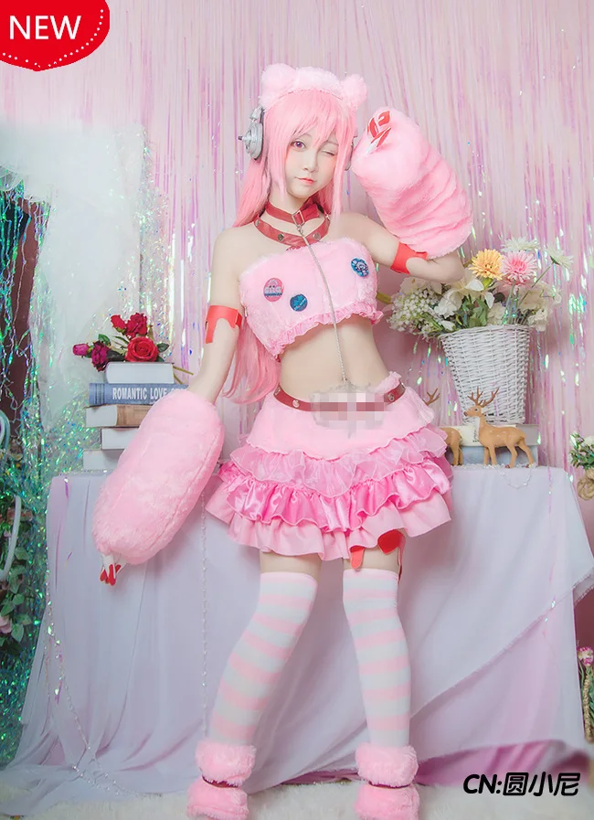 Женский костюм для косплея SUPERSONICO короткий топ с юбкой в виде кошки|Игровые