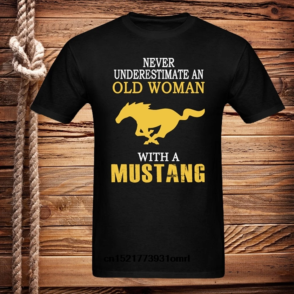 Для мужчин футболка Crewneck взрослый человек Mustang-старый с Mustang мастер Забавный fortnite