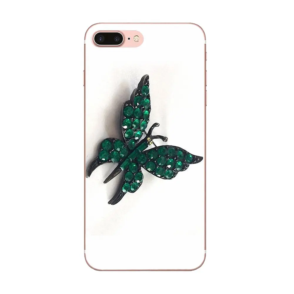 Мягкая защитная пленка из ТПУ для Apple iPhone 4 4S 5 5C 5S SE 6 6S 7 8 Plus X XS Max XR зеленые бабочки