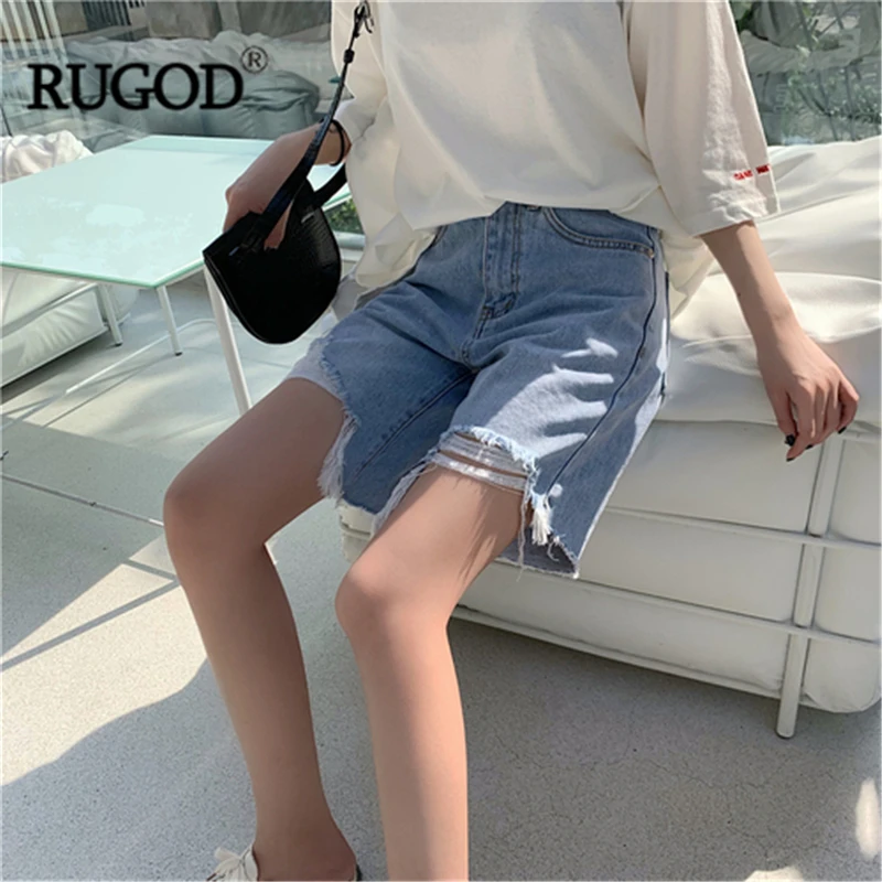 RUGOD High waist zipper solid women pants skinny plus size harajuku style fashion summer denim knee length modis femme | Женская одежда