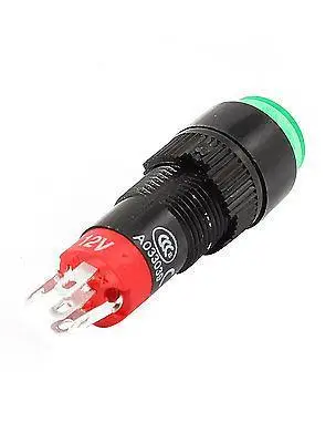 DC 12V SPDT 5 контактный терминал зеленый индикаторный пресс Pushbuttom переключатель |
