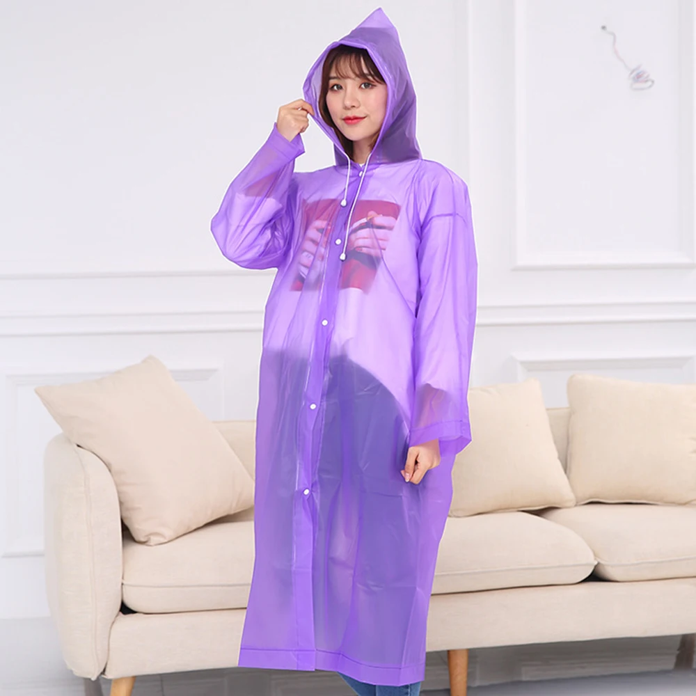 1pc Reusable Raincoat Outdoor Gadget Durable Transparent Rain Coat Vogue Waterproof Raincoat for Women Men 150cm-190cm Height