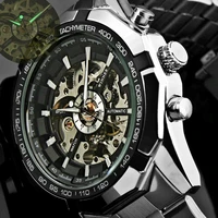 winner automatic watch mens classic transparent skeleton mechanical watches military forsining clock relogio masculino with box