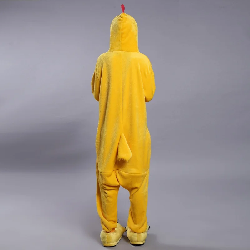 Милые цыплята животных onesies зима Kawaii Kigurumi Новый Китайский Зодиак Аниме пижамы с