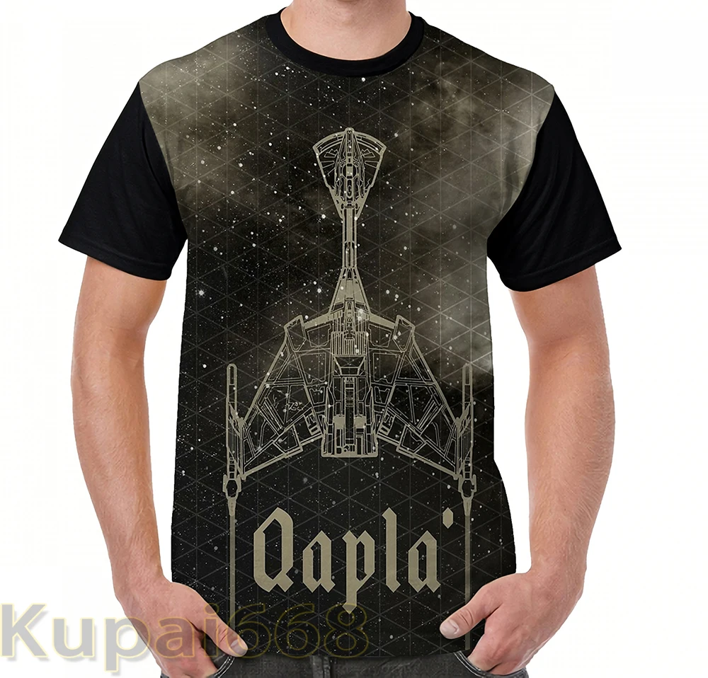 Забавная футболка с графическим принтом мужские топы футболки QAPLA (KLINGON для успеха) женская коротким рукавом