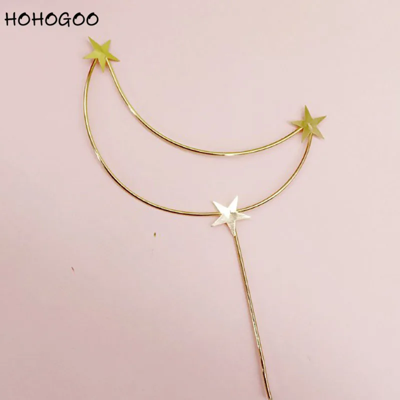 HOHOGOO 1 шт. Топпер для торта на день рождения золото серебро железо искусство Форма