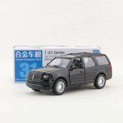 Черный Коробка Подарочная модель, высокая имитация 1:43 сплава оттягивать Lincoln Navigator SUV, оригинальная упаковка, игрушек - Цвет: Черный