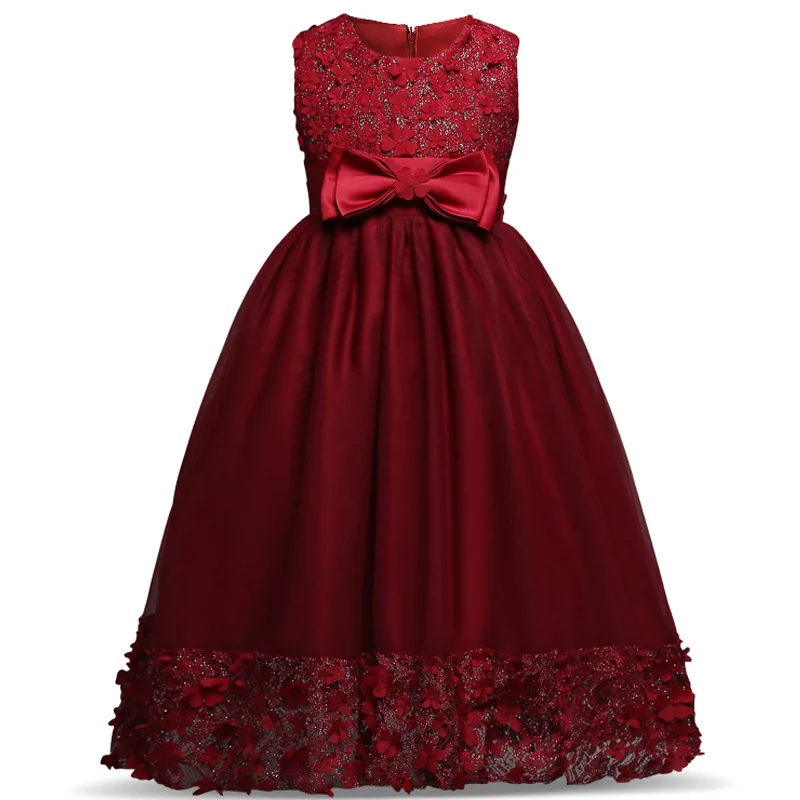 

2019 New Style Princess Baby Girls Toddler Tutu Communion Dress Layered Party Wedding Bow Formal Flower Pageant