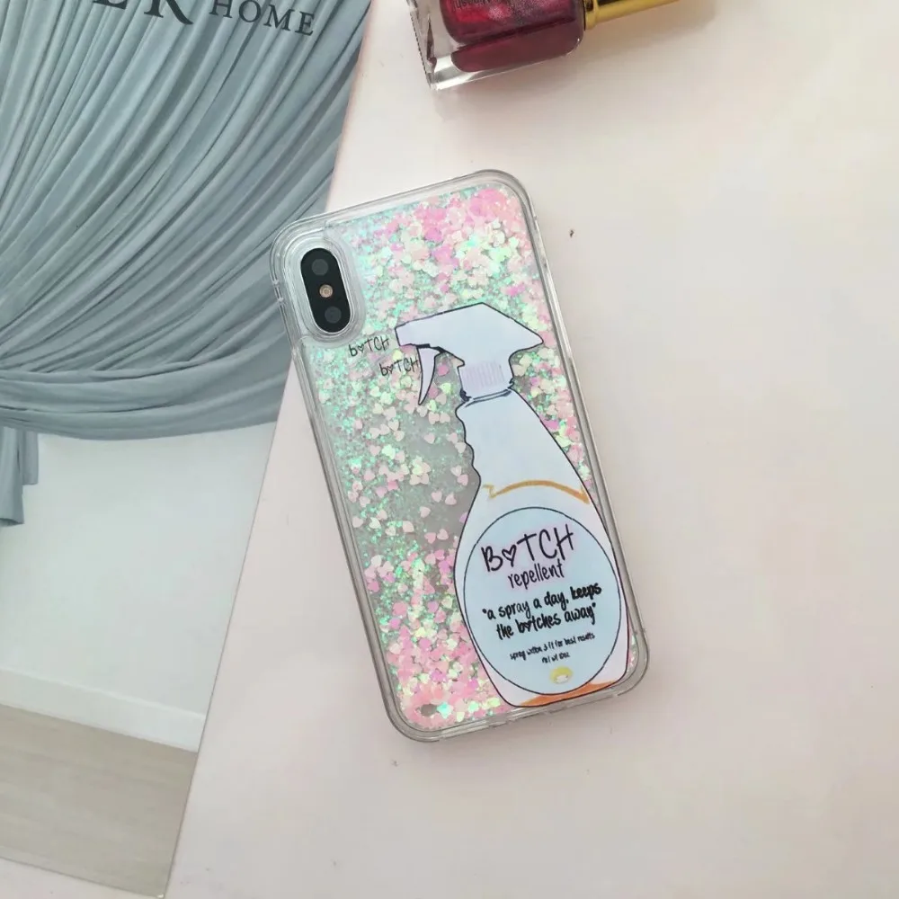 HengLiTai NEW Luxury Glitter Liquid Sand Quicksand Star Case For iPhone X Repellent Spray quicksand for iphone x | Мобильные
