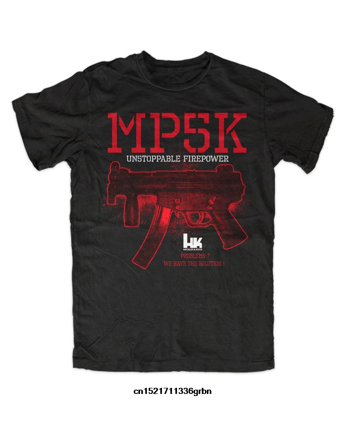 Возьмите Для мужчин футболка Хеклер Кох черный Модные топы Костюмы Шварц Machine Gun