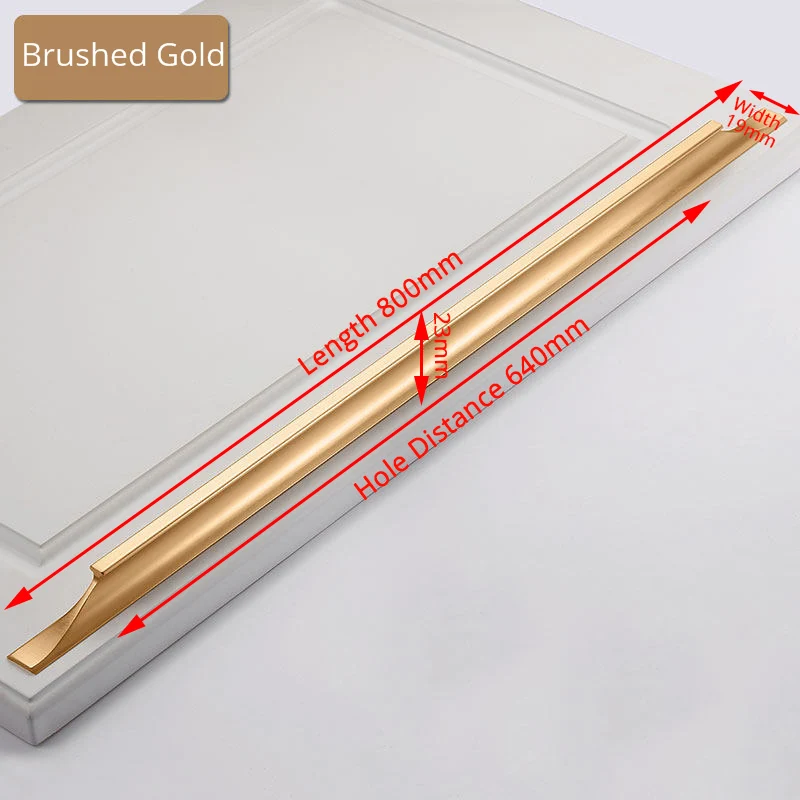 Gold 640mm KAK, американский стиль, черные ручки для шкафа, золото, твердый алюминиевый сплав, кухонный шкаф, ручки для выдвижных ящиков оборудование для обработки мебели - Цвет: Gold 640mm